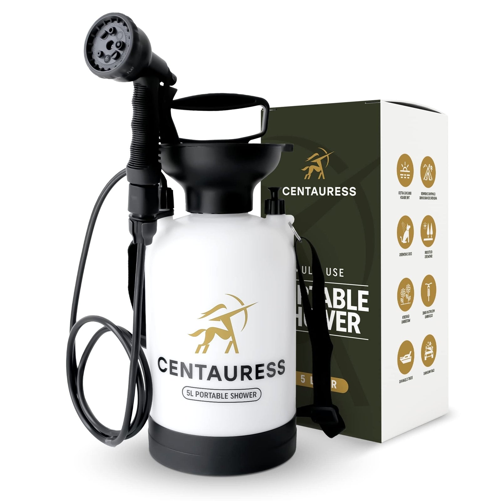 Centauress Portable Camping Shower Pump W/Safety Valve (45 PSI)- Portable Sho...
