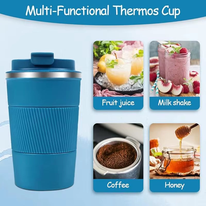 380Ml Stainless Steel Mug, Insulated Coffee Mug with Leak Proof Lid, Travel Mug, Reusable Stainless Steel Coffee Mug