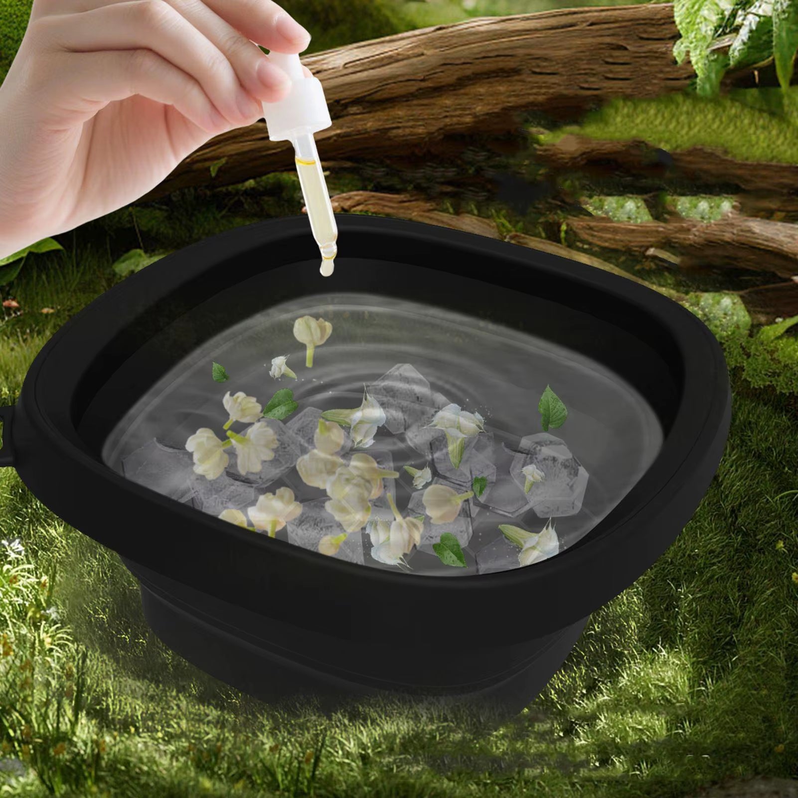 Ice Face Bowl Facial Wash Basin Foldable Silicone Facial Beauty Supplies Ice Water Basin for Shrinking Pores Calming Skin