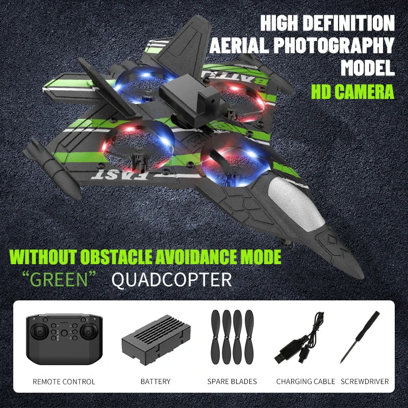 RC Fighter Plane with Camera - 2.4G EPP Foam Aircraft with Obstacle Avoidance
