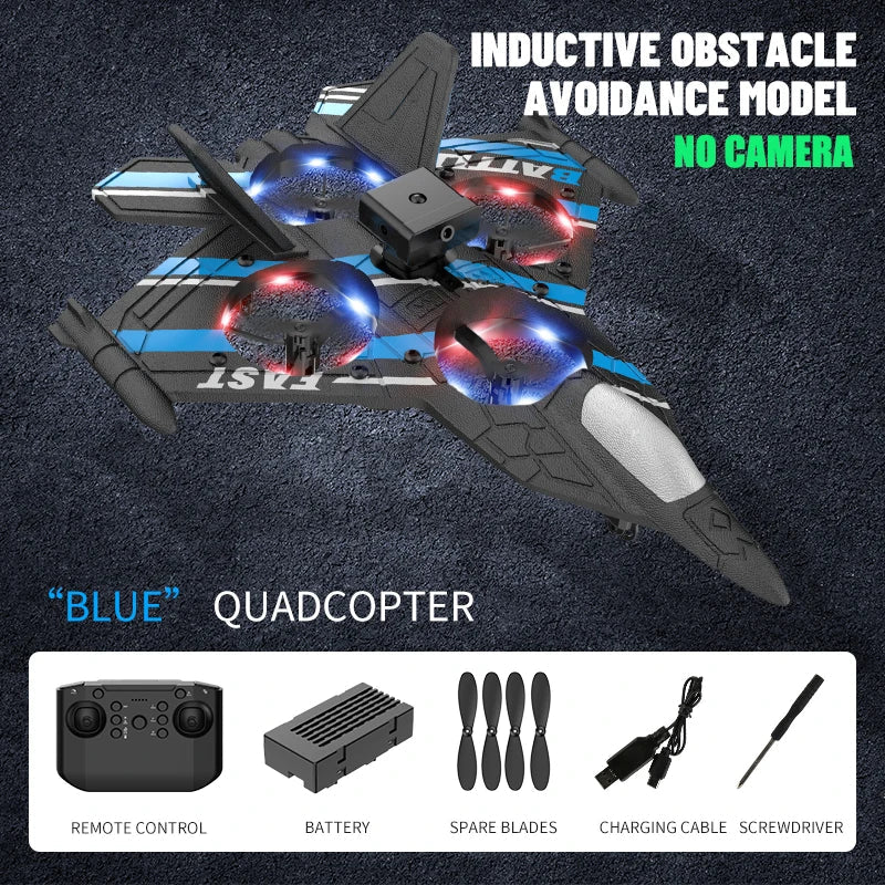 RC Fighter Plane with Camera - 2.4G EPP Foam Aircraft with Obstacle Avoidance