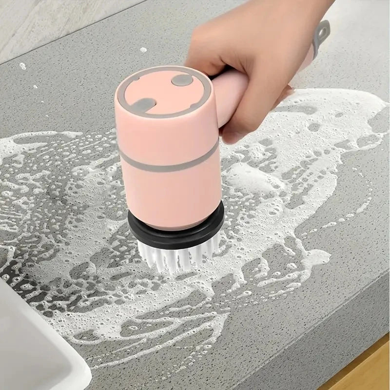 1Pc Electric Spin Scrubber, Electric Cleaning Brush 3-In-1 Handheld Kitchen Cleaner Cordless Spin Scrubber, Power Scrubber Bathr