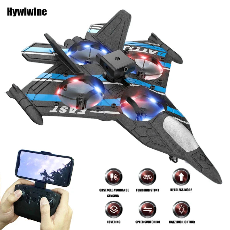 RC Fighter Plane with Camera - 2.4G EPP Foam Aircraft with Obstacle Avoidance