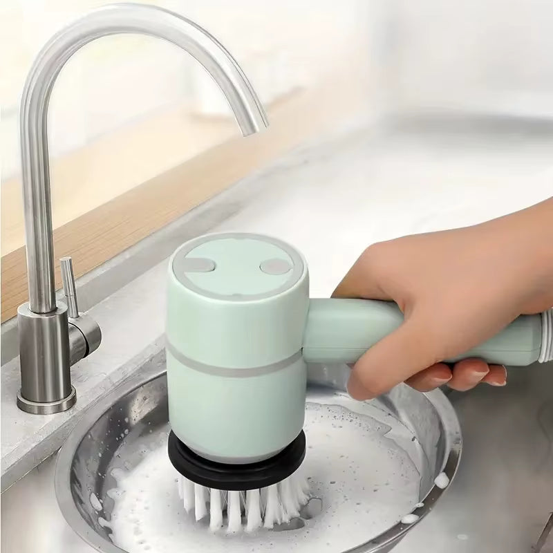 1Pc Electric Spin Scrubber, Electric Cleaning Brush 3-In-1 Handheld Kitchen Cleaner Cordless Spin Scrubber, Power Scrubber Bathr