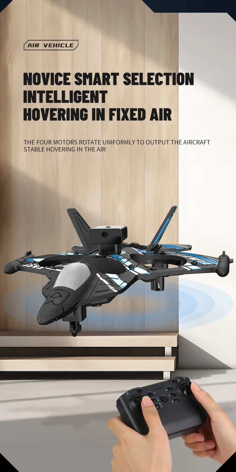 RC Fighter Plane with Camera - 2.4G EPP Foam Aircraft with Obstacle Avoidance