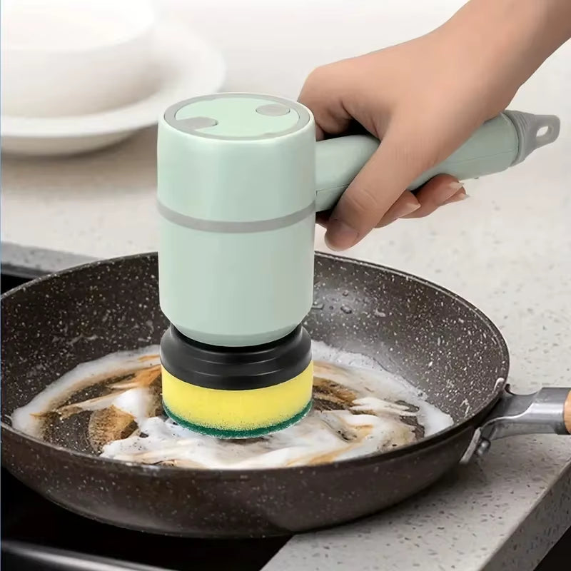 1Pc Electric Spin Scrubber, Electric Cleaning Brush 3-In-1 Handheld Kitchen Cleaner Cordless Spin Scrubber, Power Scrubber Bathr