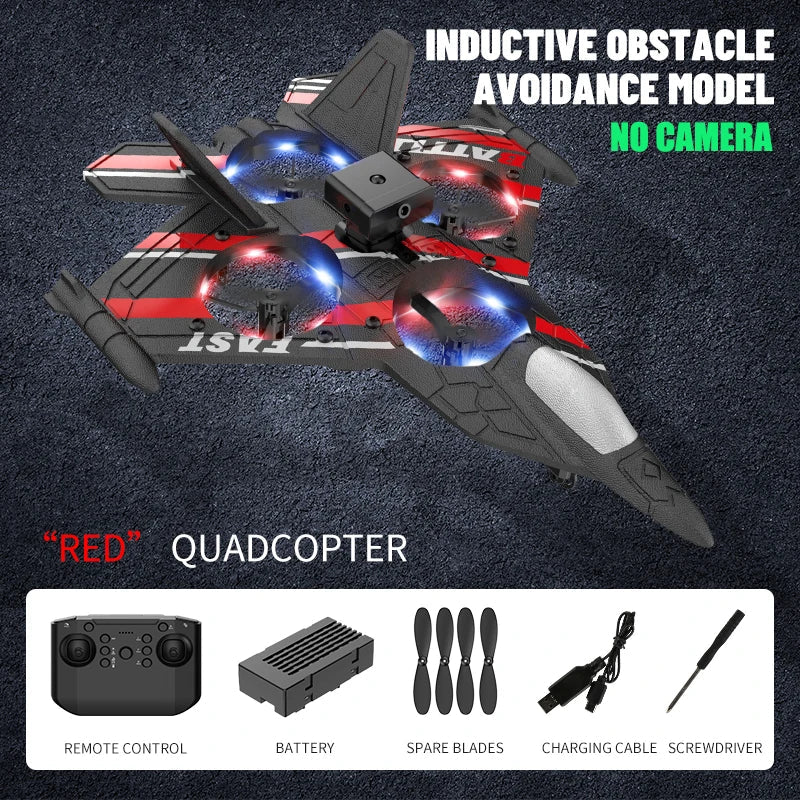 RC Fighter Plane with Camera - 2.4G EPP Foam Aircraft with Obstacle Avoidance