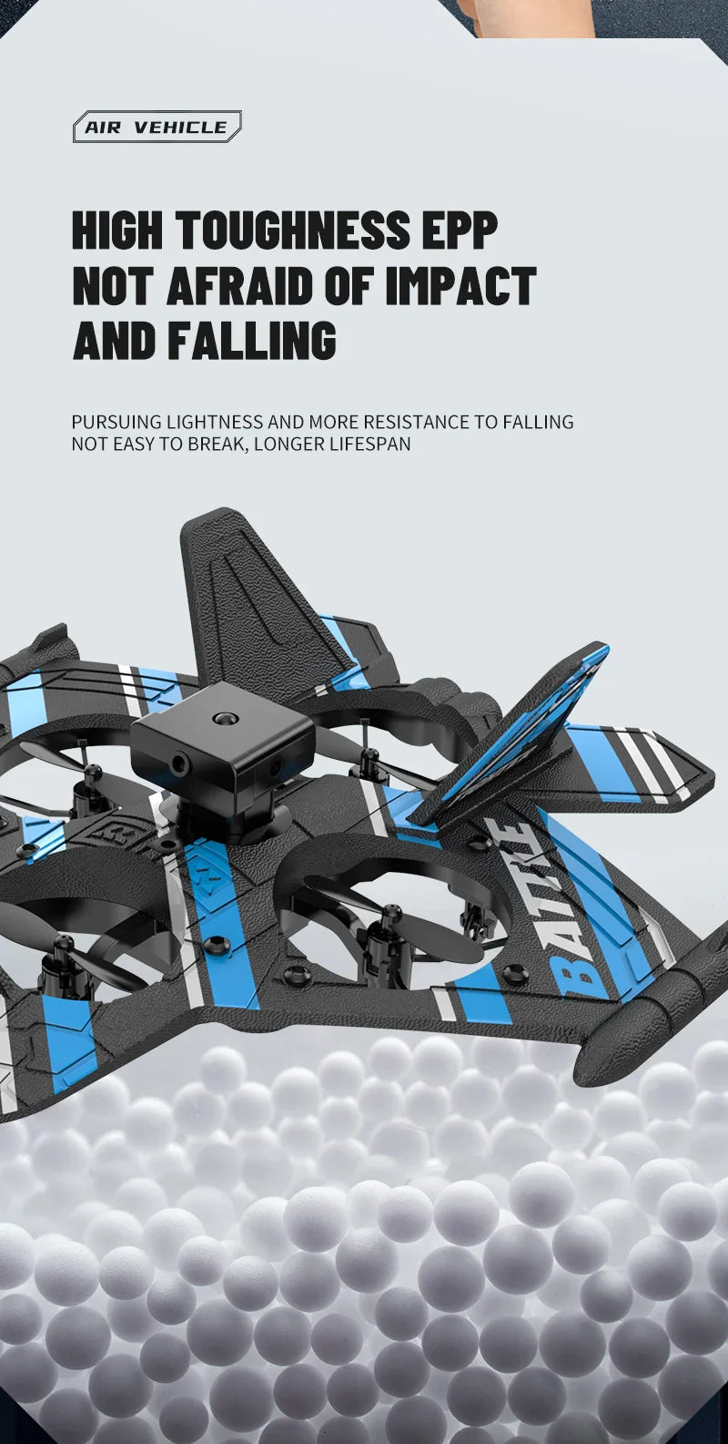 RC Fighter Plane with Camera - 2.4G EPP Foam Aircraft with Obstacle Avoidance