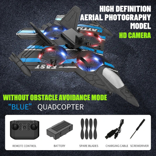 RC Fighter Plane with Camera - 2.4G EPP Foam Aircraft with Obstacle Avoidance