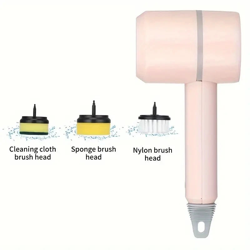 1Pc Electric Spin Scrubber, Electric Cleaning Brush 3-In-1 Handheld Kitchen Cleaner Cordless Spin Scrubber, Power Scrubber Bathr