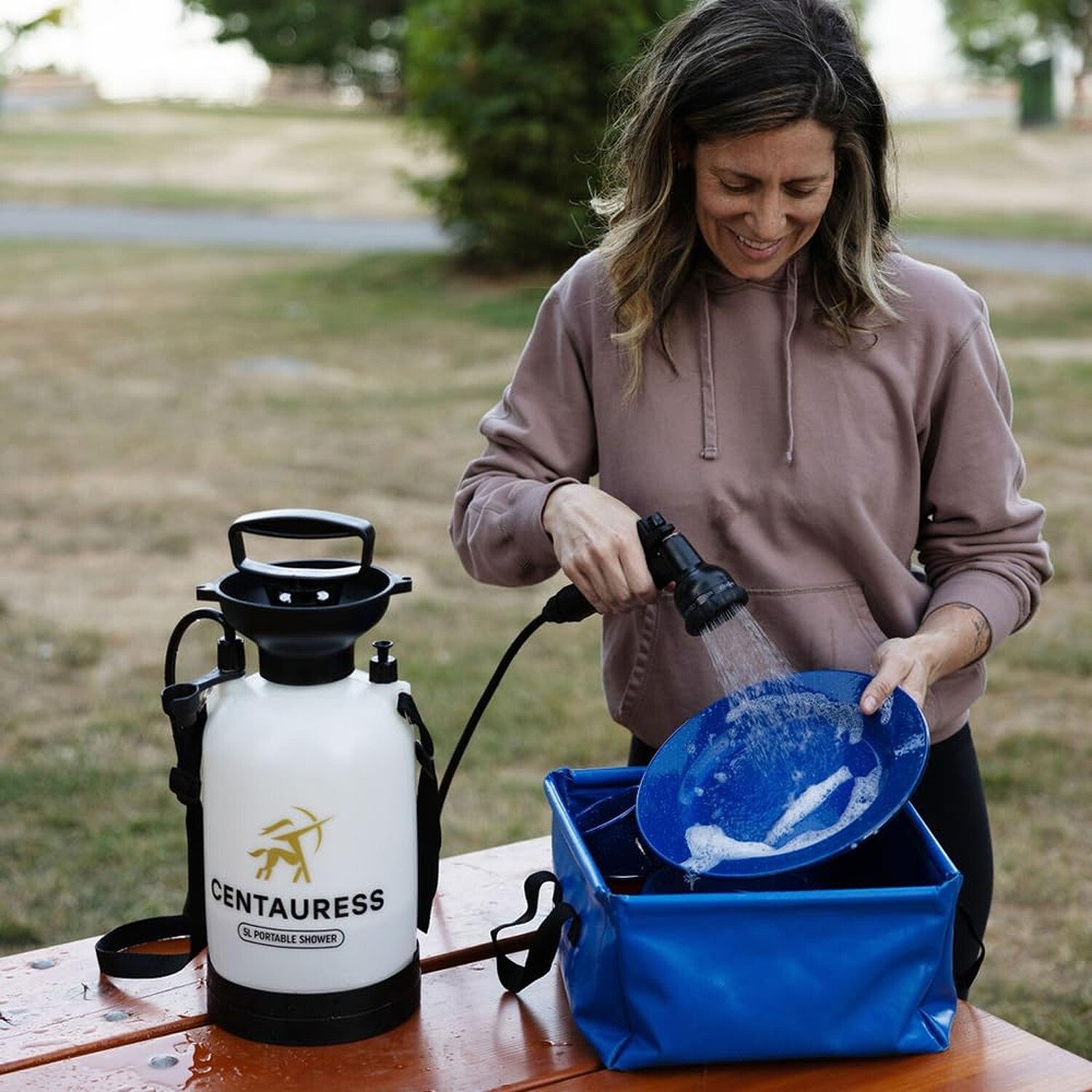 Centauress Portable Camping Shower Pump W/Safety Valve (45 PSI)- Portable Sho...