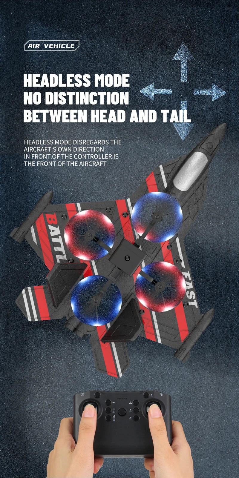 RC Fighter Plane with Camera - 2.4G EPP Foam Aircraft with Obstacle Avoidance