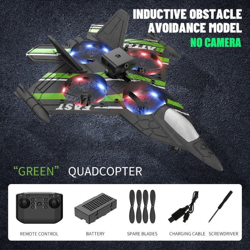 RC Fighter Plane with Camera - 2.4G EPP Foam Aircraft with Obstacle Avoidance